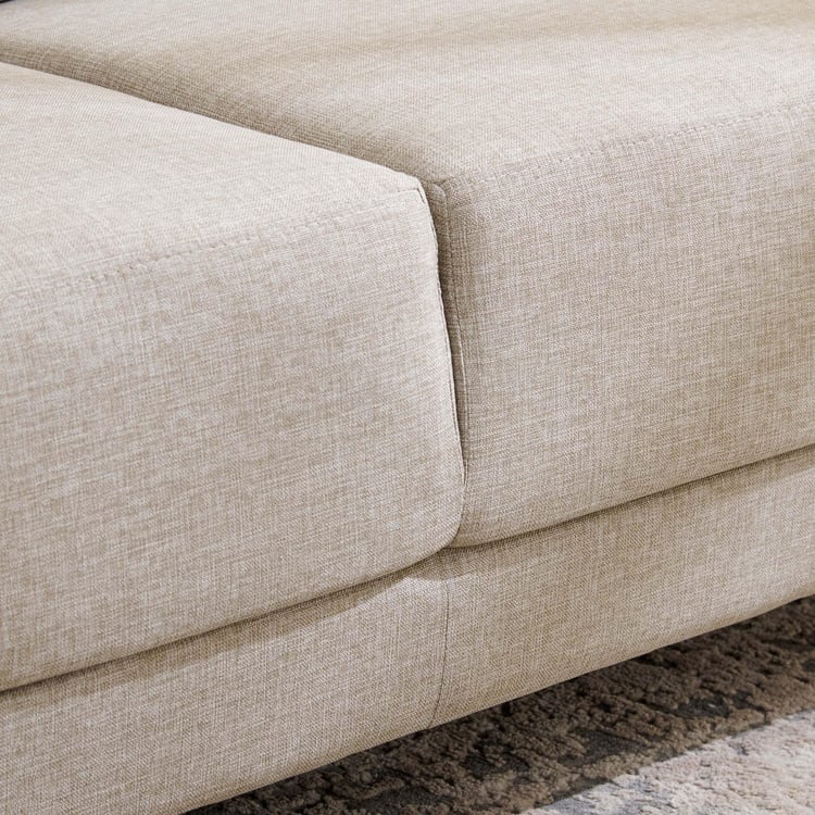 Berry Fabric 3-Seater Sofa - Beige