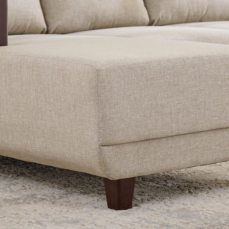 Berry Fabric 3-Seater Sofa with Left Chaise  - Beige