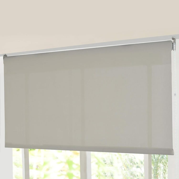 DECO WINDOW Beige Jacquard Blackout Roller Blind - 42x84"