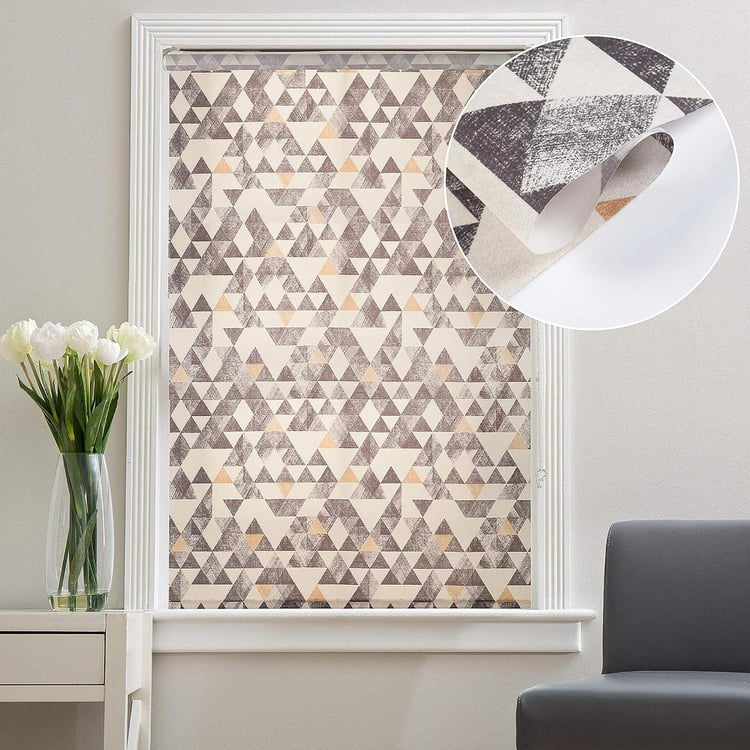 DECO WINDOW Grey Printed Roller Blind - 46x84"