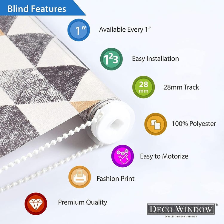 DECO WINDOW Grey Printed Roller Blind - 46x84"