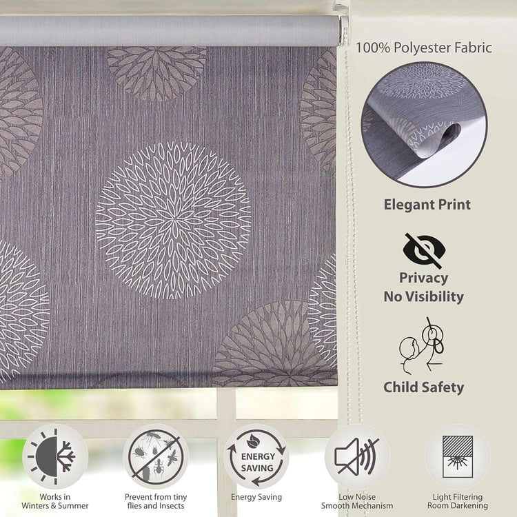 DECO WINDOW Grey Printed Roller Blind - 52x84