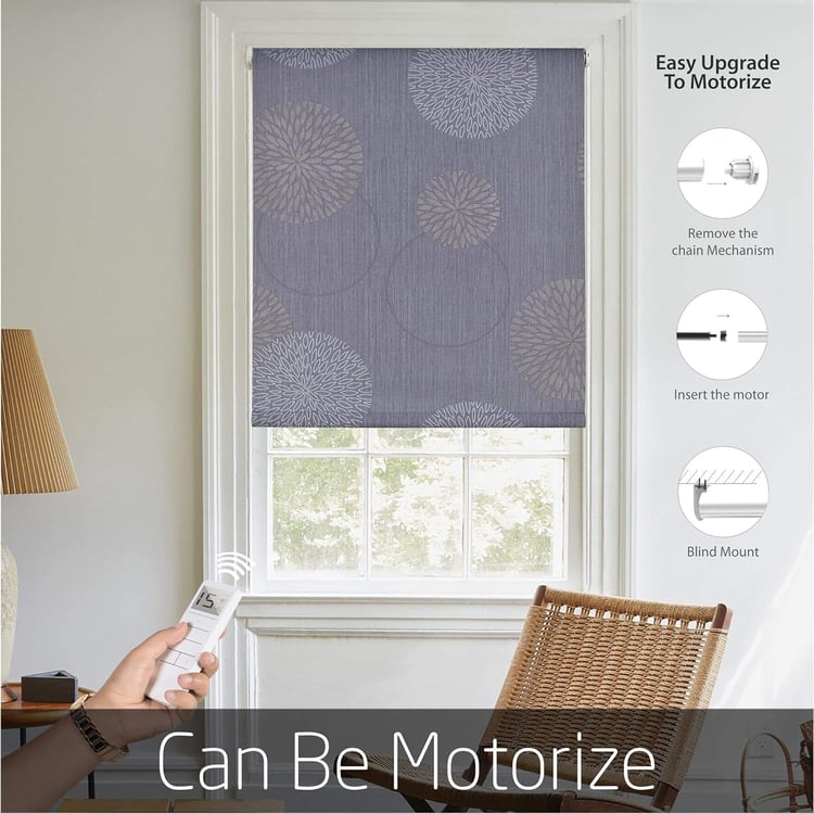 DECO WINDOW Grey Printed Roller Blind - 52x84