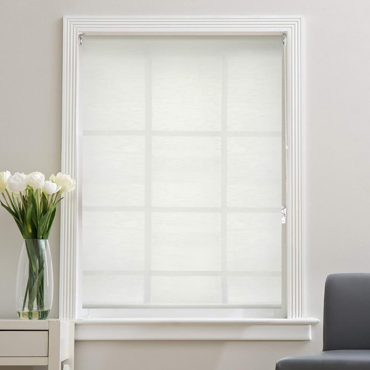DECO WINDOW Off-White Sheer Roller Blind - 39x84