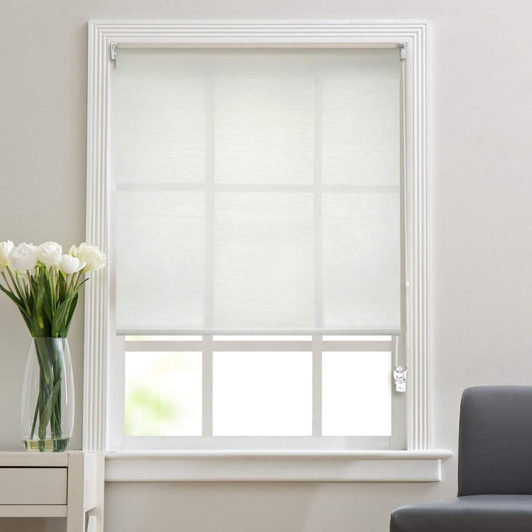 DECO WINDOW Off-White Sheer Roller Blind - 57x84