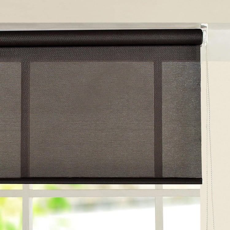 DECO WINDOW Brown Sunscreen Roller Blind - 39x84"