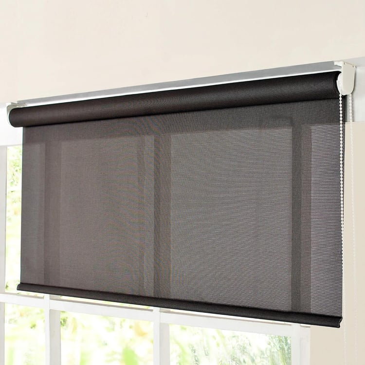 DECO WINDOW Brown Sunscreen Roller Blind - 39x84"