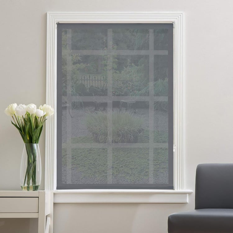 DECO WINDOW Grey Sunscreen Roller Blind - 41x84''