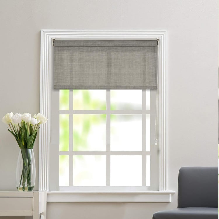 DECO WINDOW Grey Sunscreen Roller Blind - 51x84"