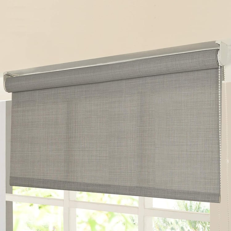 DECO WINDOW Grey Sunscreen Roller Blind - 51x84"