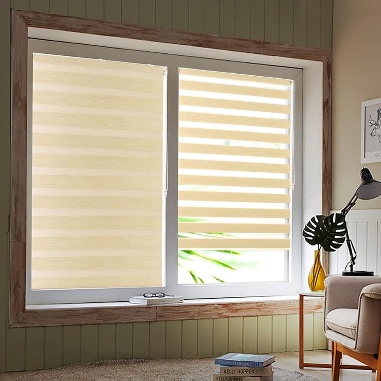 DECO WINDOW Beige Zebra Roller Blind - 40x84"