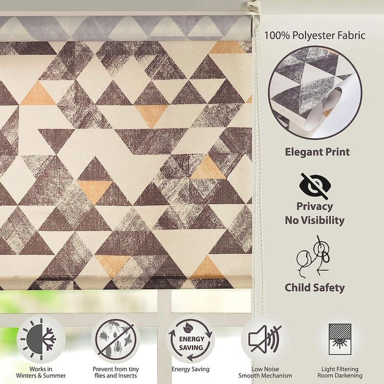 DECO WINDOW Grey Printed Roller Blind - 26x84