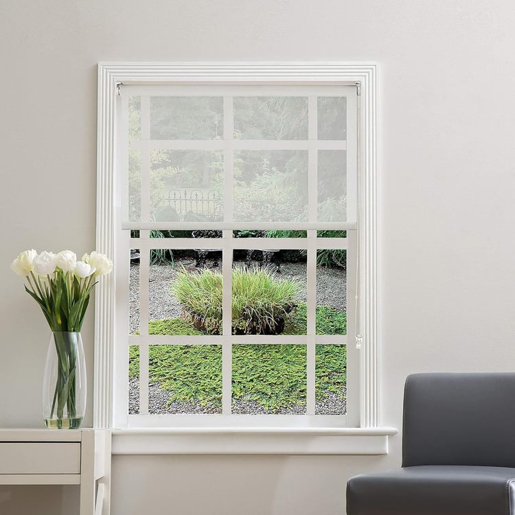 DECO WINDOW White Sunscreen Roller Blinds - 24x84