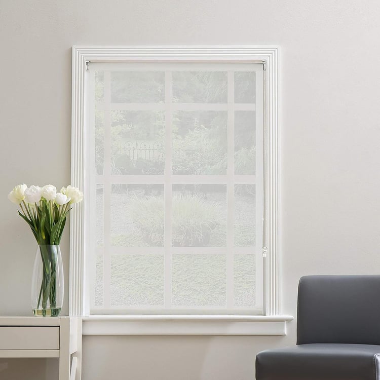 DECO WINDOW White Sunscreen Roller Blinds - 24x84