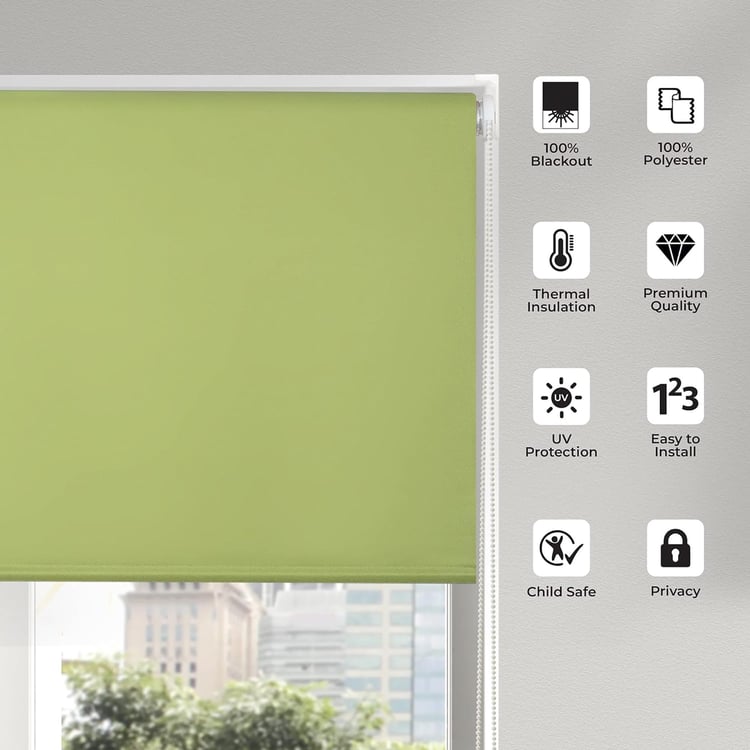 DECO WINDOW Green Blackout Roller Blind - 38x84