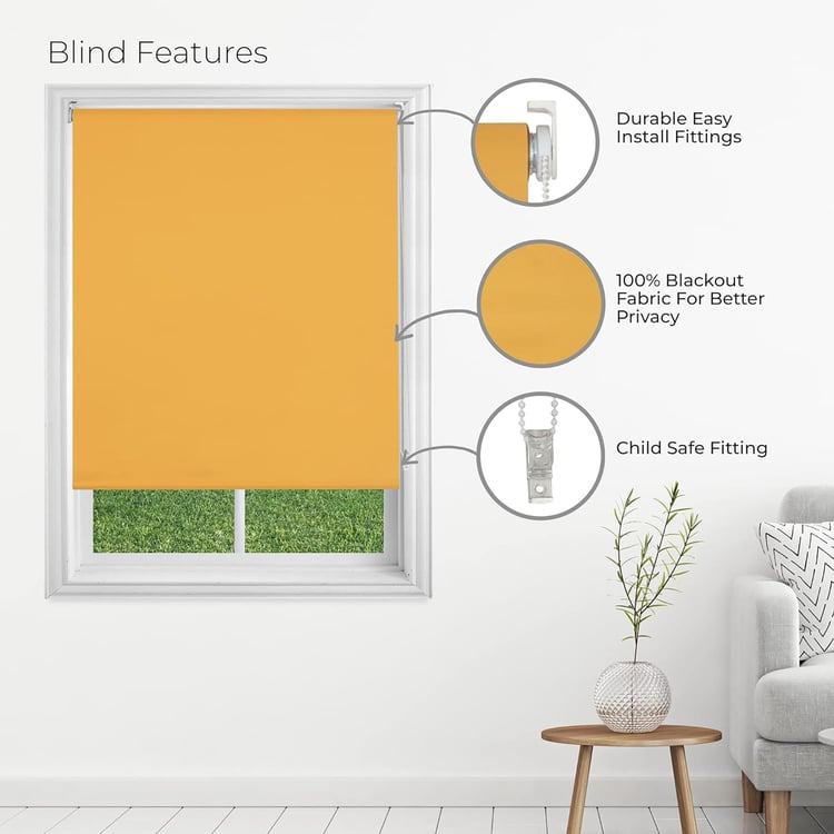 DECO WINDOW Yellow Blackout Roller Blind - 41x84''