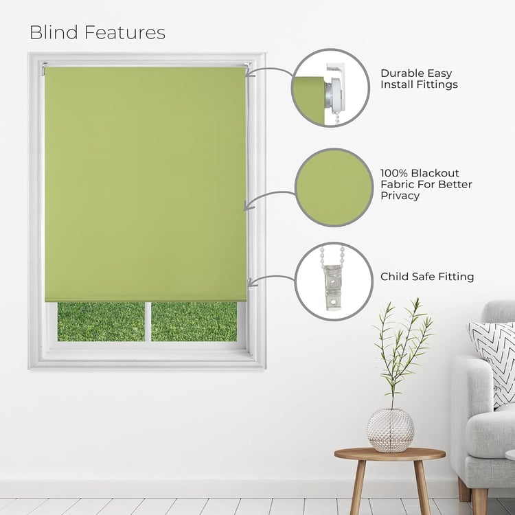 DECO WINDOW Green Blackout Roller Blind - 46x84