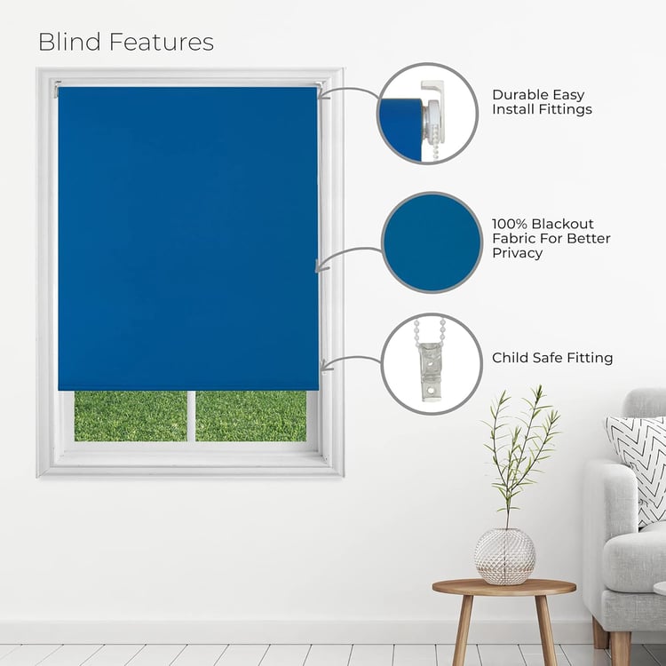 DECO WINDOW Blue Blackout Roller Blind - 21x84