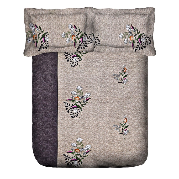 SWAYAM Camellia Charm Mauve Elegance 160TC Cotton Queen Bedsheet Set