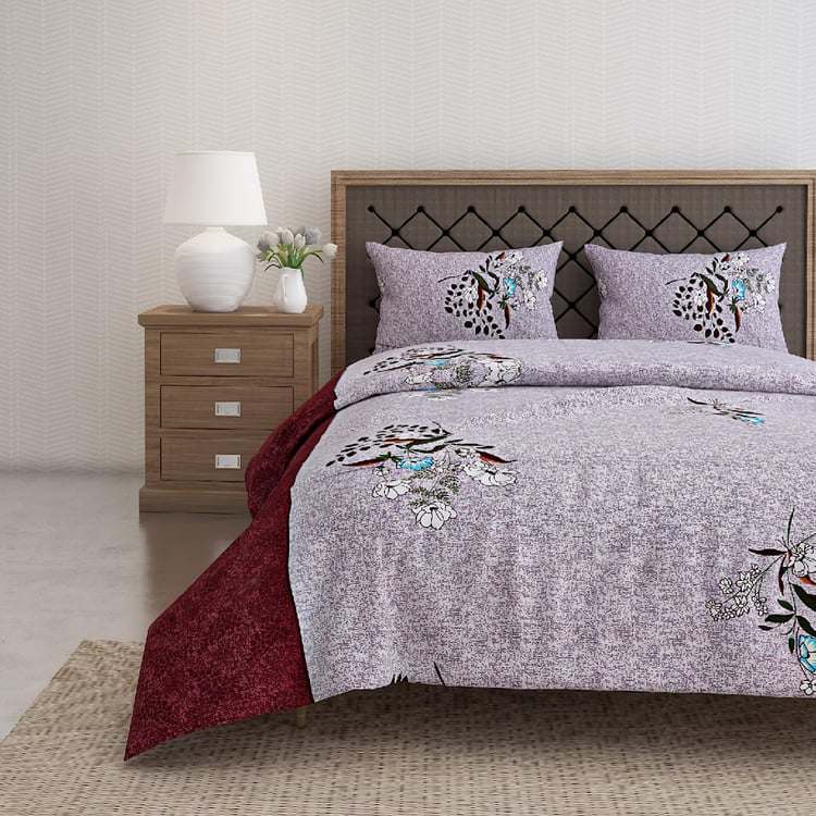 SWAYAM Verdant Blossom Spring's Embrace 160TC Cotton Queen Bedsheet Set