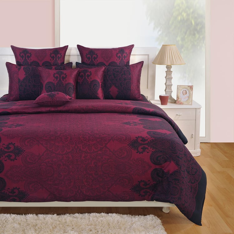 SWAYAM Renaissance Blush 250TC Cotton Satin Queen Bedsheet Set