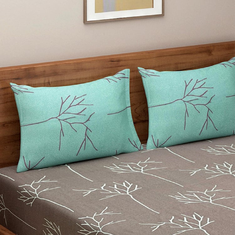 SWAYAM Winter Branches Cotton King Bedsheet Set