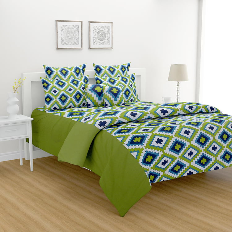 SWAYAM Symmetry in Spring 200TC Cotton Queen Bedsheet Set