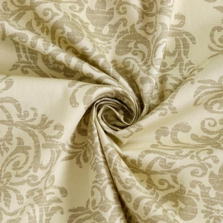 SWAYAM Regal Damask 250TC Cotton Satin Queen Bedsheet Set