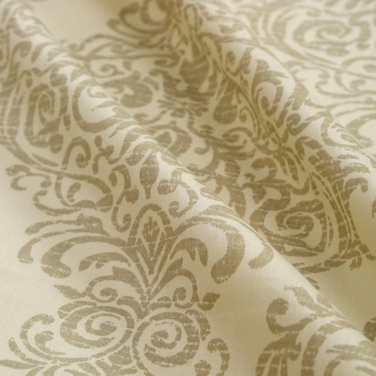SWAYAM Regal Damask 250TC Cotton Satin Queen Bedsheet Set