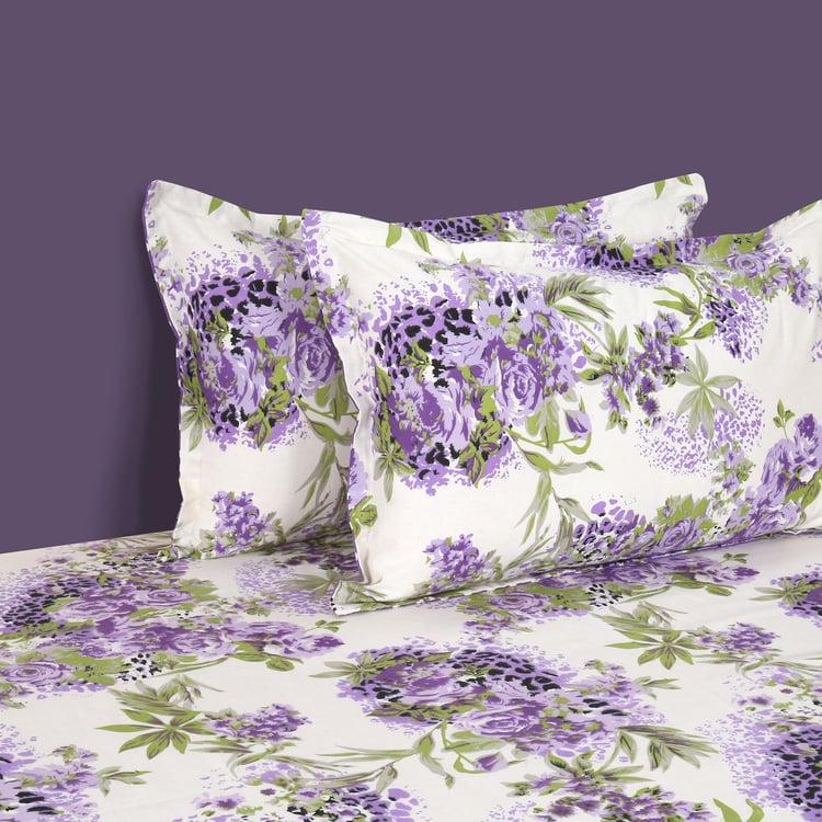 SWAYAM Whispering Lilacs 160TC Queen Bedsheet Set