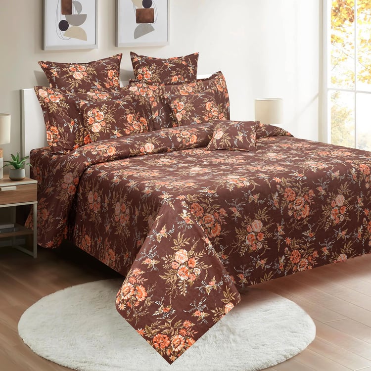 SWAYAM Autumnal Reverie 160TC Blossom Queen Bedsheet Set