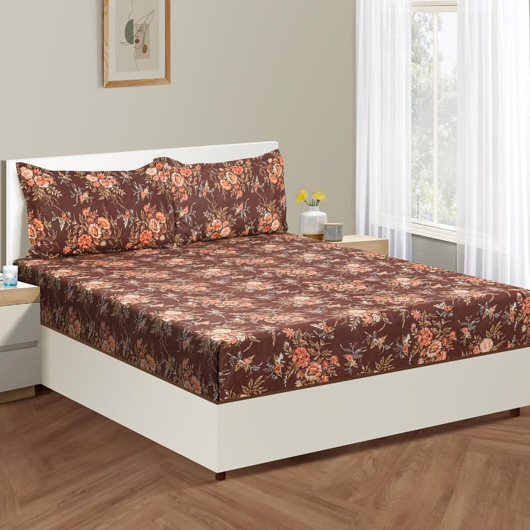 SWAYAM Autumnal Reverie 160TC Blossom Queen Bedsheet Set