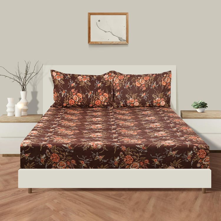 SWAYAM Autumnal Reverie 160TC Blossom Queen Bedsheet Set