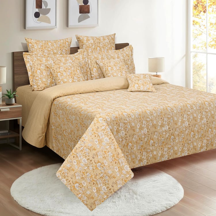 SWAYAM Floral Sketch 160TC Queen Bedsheet Set