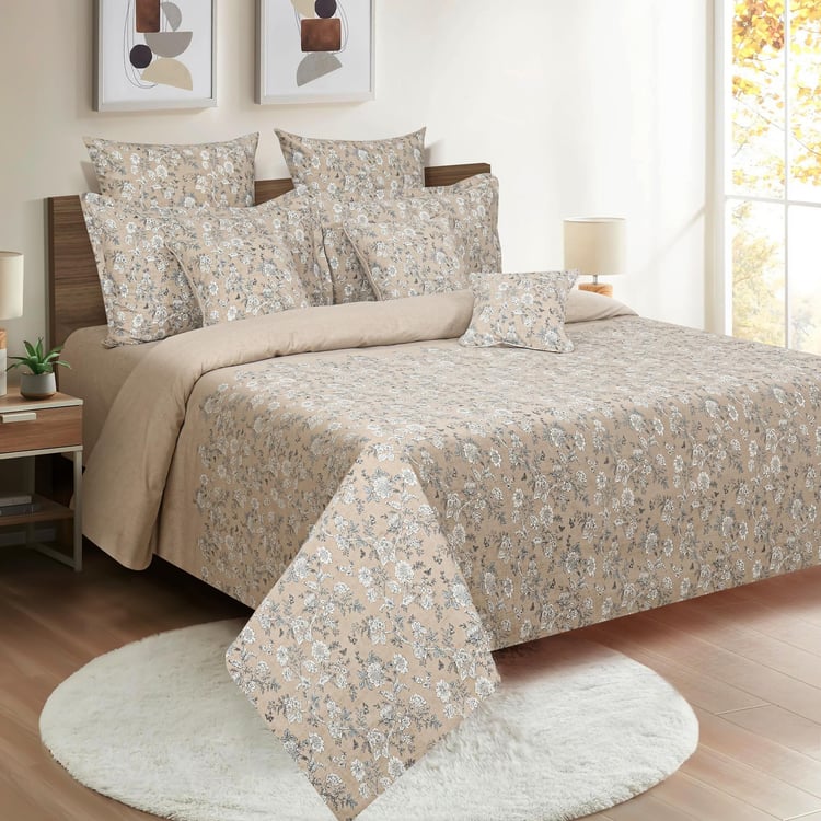 SWAYAM Floral Sketch 160TC Queen Bedsheet Set