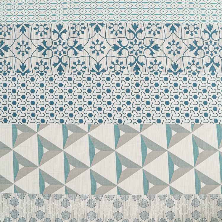 SWAYAM Abstract Mosaic 210TC Geometric Waves Queen Bedsheet Set