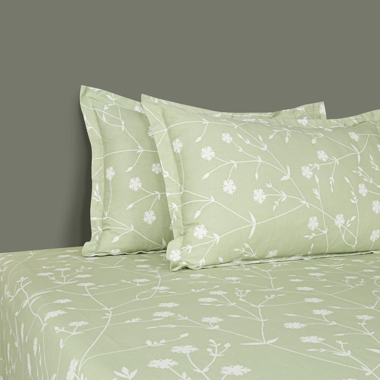 SWAYAM Serene Spring 210TC Cotton Harmony Queen Bedsheet Set