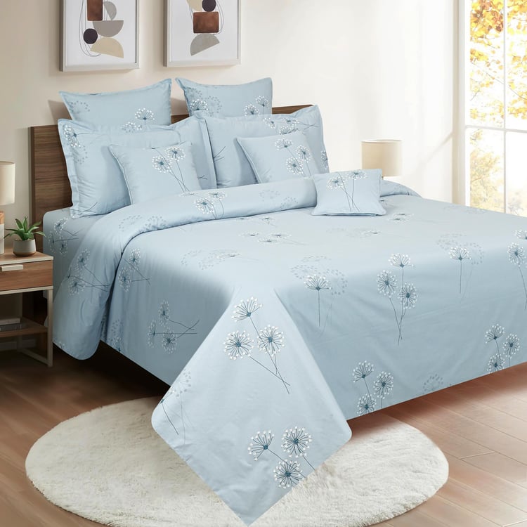 SWAYAM Dandelion Whisper 250TC Cotton Satin Queen Bedsheet Set