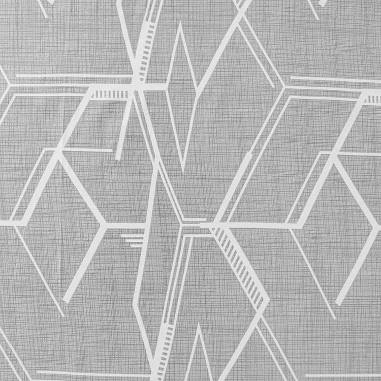 SWAYAM Urban Geometry 250TC Cotton Satin King Bedsheet Set