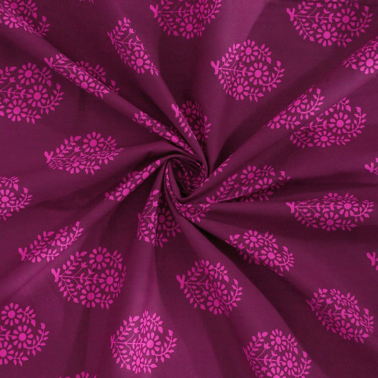 SWAYAM Magenta Mirage Ethnic Buti 200TC Cotton King Bedsheet Set