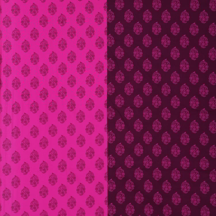 SWAYAM Magenta Mirage Ethnic Buti 200TC Cotton King Bedsheet Set