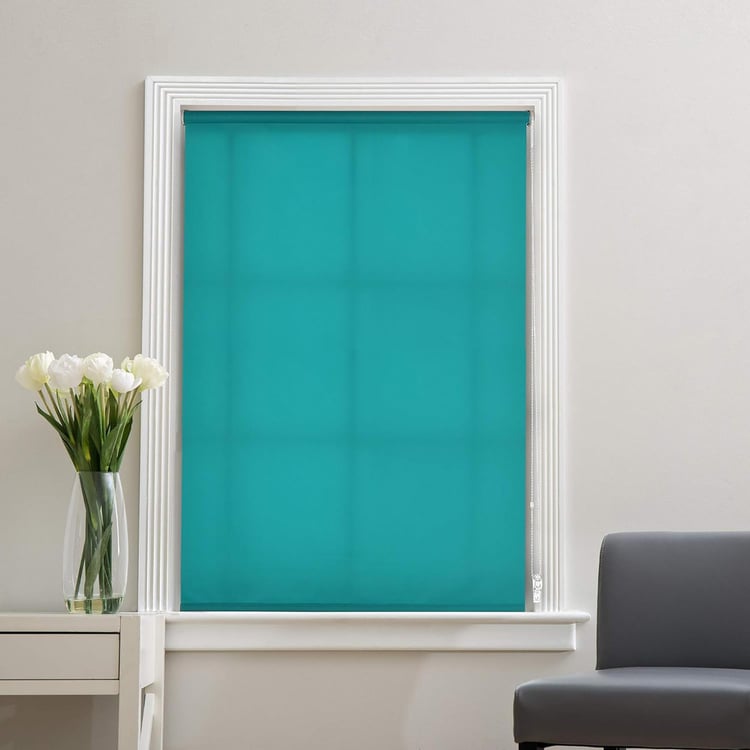 DECO WINDOW Teal Translucent Roller Blind - 36x84"