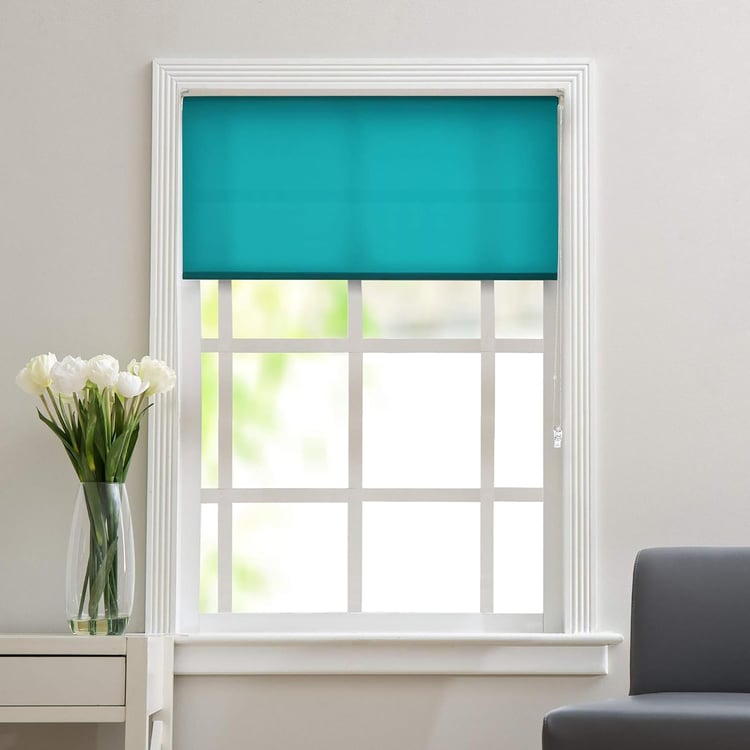 DECO WINDOW Teal Translucent Roller Blind - 36x84"