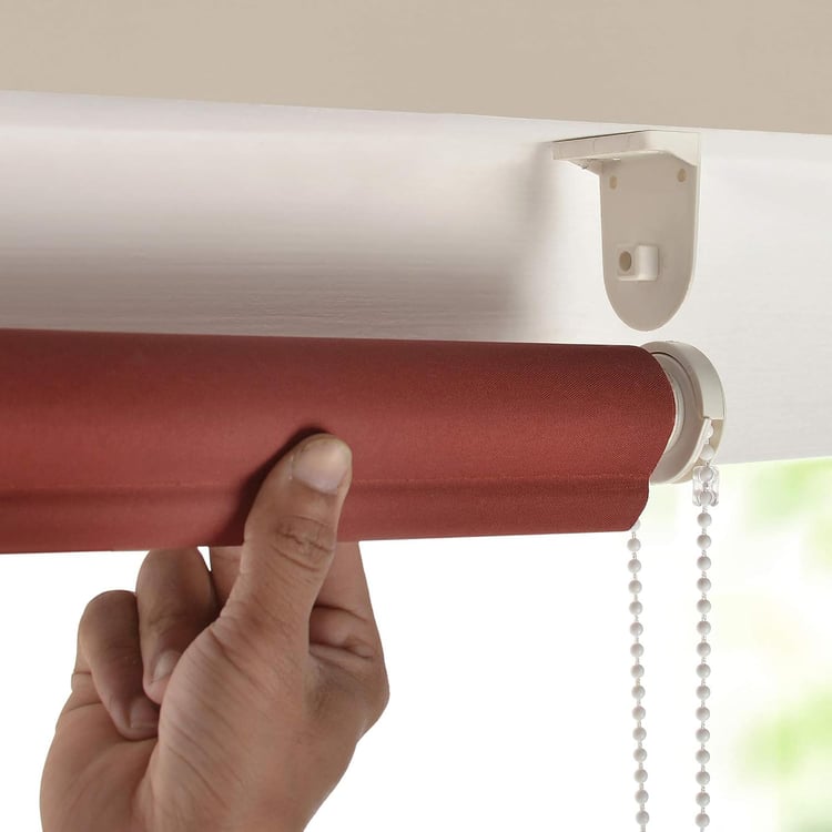 DECO WINDOW Red Translucent Roller Blind - 37x84"