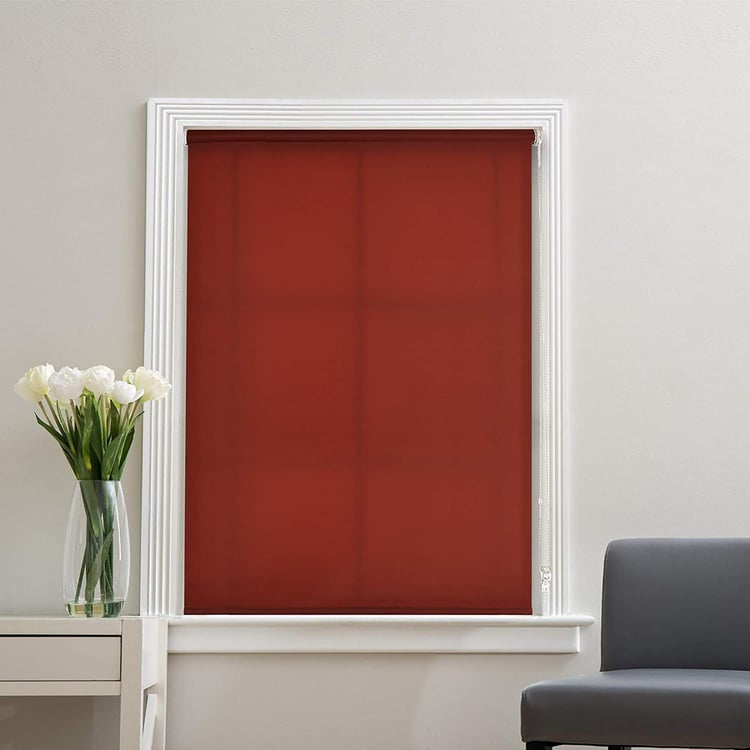 DECO WINDOW Red Translucent Roller Blind - 37x84"