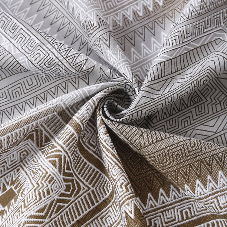 SWAYAM Diamond Dust Geometric Elegance Cotton King Bedsheet Set