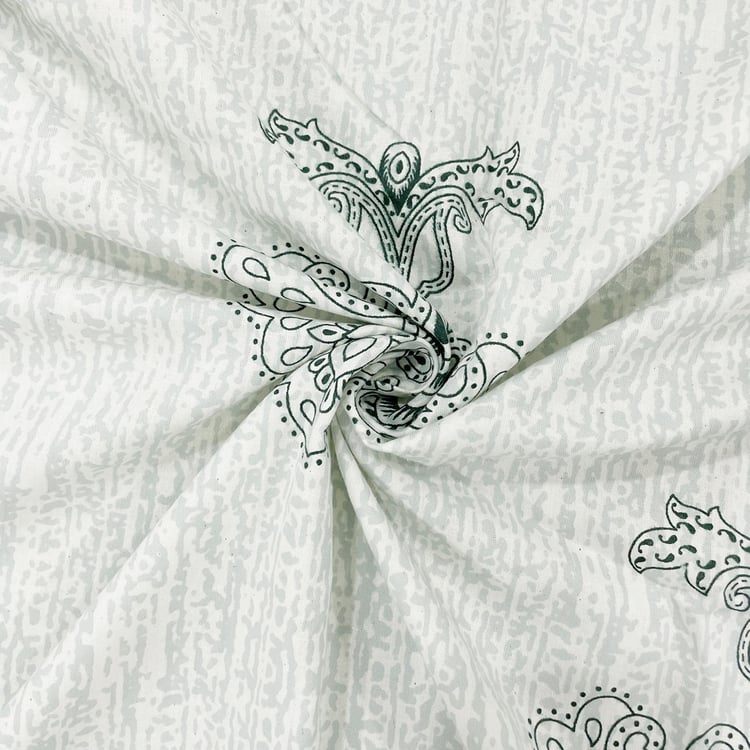 SWAYAM Classic Paisley Elegance Cotton King Bedsheet Set
