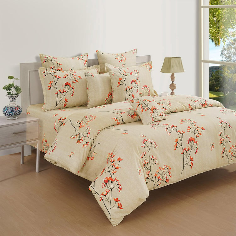 SWAYAM Tokyo Blossoms Serene Japanese Floral King Bedsheet Set