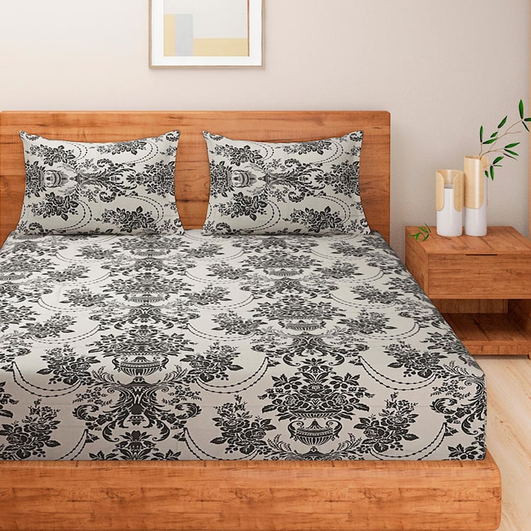 SWAYAM Sparkle Ethnic Motif Queen Bedsheet Set