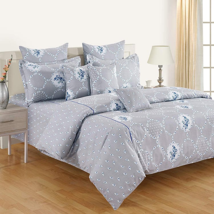 SWAYAM Misty Manor Paisley European Grace 144TC Roto Cotton King Bedsheet Set